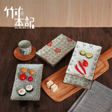 【天猫超市】竹木本记日式创意陶瓷盘子手绘釉下彩寿司盘8寸长盘