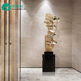 抽象雕塑摆件现代创意装饰品酒店售楼处电镀工艺品客厅玄关样板房