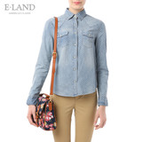 当天发现货ELAND韩国衣恋14年新品牛仔衬衫EEYJ43801B专柜正品