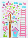 幼儿园墙壁装饰儿童房布置材料创意立体贴画泡沫塑料花朵大树动物