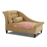 欧式美式乡村布艺软包沙发凳大小户型客厅优雅时尚黄色贵妃椅沙发