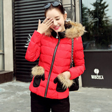 2015冬季新款韩版修身显瘦大码棉衣短款女小棉袄长袖连帽棉服外套