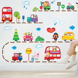 可移除墙贴卡通汽车总动员墙贴纸儿童房卧室客厅电视背景创意贴画