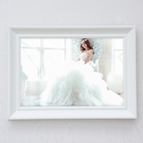 色相框挂墙画框16寸24寸30寸36寸实木婚纱照相框创意油画框欧式白