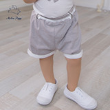 小猪麦都2015夏季新款男宝宝咖啡条纹短裤 婴幼儿童纯棉休闲裤子