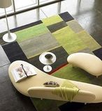 北欧风格加厚腈纶绿格结色地毯 客厅茶几卧室书房休闲样板间水洗