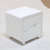 简约现代白色烤漆床头柜北欧宜家床边柜时尚现代二斗柜边柜储物柜