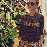 ZARA女装2015秋冬装新款韩版套头混毛修身字母套头毛衣针织衫