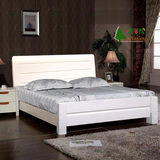 实木床1.8米白色床1.35松木双人床1.5单人床1米2中式大床婚床2人
