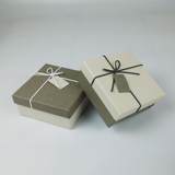 经典纯色正方形礼品盒皮革丝带礼物盒 商务高档礼盒小号包装盒