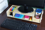 创意原木质电脑液晶显示器增高架垫托架桌面收纳盒置物架搁板包邮