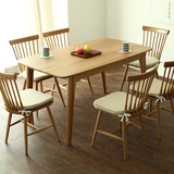 实木餐桌餐椅组合现代简约小户型北欧原木白橡木日式餐桌包邮