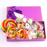 金稻谷+不二家+水果切片棒棒糖+超大波板糖礼盒 生日创意糖果礼物