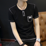 JJZ港风夏季男士T恤短袖韩版圆领薄款半袖上衣潮男装青年体恤薄