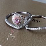 18K白金冠冕钻石戒指，天然粉钻戒指，为爱加冕特别的婚礼戒指