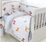dq婴儿床上用品七套件全棉婴儿床七件套冬季宝宝被子婴儿床围