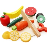 宝宝动手兴趣木制切切乐磁性水果蔬菜切切看过家家厨房切水果玩具