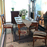 欧式餐桌椅组合 美式实木家居餐桌 长方形餐桌吃饭桌6人 一桌六椅