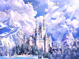 1000片成人木质拼图定制500 卡通冰雪奇缘梦幻唯美风景 雪中城堡