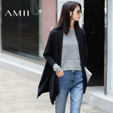 Amii[极简主义]2016秋季新款纯色宽松针织开衫外套毛衣女11682271