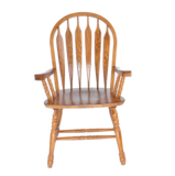 美式乡村全实木椅 扶手餐椅座椅 欧式复古休闲椅办公书桌椅橡木椅
