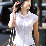 2016夏季新款短袖衬衫百搭韩版女性衬衫修身时尚短袖