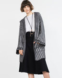 10月款上海Zara正品代购女装条纹连帽外套 3859/139  特价