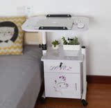 无缝笔记本电脑桌床上 带抽屉  可移动升降 小户型床头柜 书桌