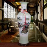 景德镇陶瓷器花瓶手绘墨彩山水画1.2米落地现代客厅家居大号摆件