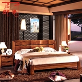 橘子郡港实木床中式床1.5 1.8米双人床储物高箱床品牌床卧室家具