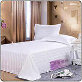 五星级宾馆酒店白色纯棉床单单件 单人双人学生美容纯色全棉被单