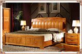 实木床橡木床双人床18米床15米m床包邮特价中式婚床高箱床储物床