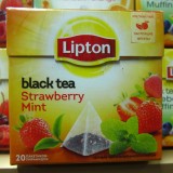 正品俄罗斯进口 立顿红茶袋泡茶 草莓薄荷红茶 三角茶包20包/盒