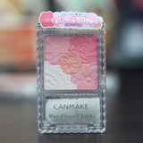 日本CANMAKE花瓣雕刻五色腮红 珠光/哑光/高光粉带腮红刷六色齐全