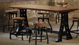 LOFT美式乡村风格铁艺餐桌椅组合实木书桌办公桌 写字台厂家直销