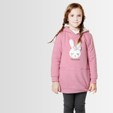 安奈儿女童装冬季款 正品 加绒里针织套头衫卫衣外套EG231625特价