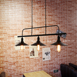 loft北欧美式乡村复古灯饰 酒吧台餐厅三头书房创意个性铁艺吊灯