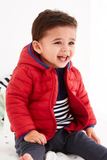 英国代购正品NEXT男宝宝婴儿冬季保暖红灰色星星连帽外套厚款棉衣