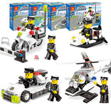 乐高式小颗粒拼装拼插积木玩具儿童男孩超级警队系列3-6-10周岁