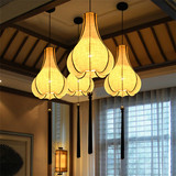 新中式荷叶吊灯具创意个性多款布艺灯笼酒店工程茶楼过道餐厅吊灯