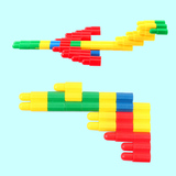 华隆塑料火箭子弹头积木拼装幼儿园玩具儿童玩具宝宝益智3-6周岁