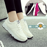 春季女鞋低帮黑白色中学生休闲鞋韩版运动鞋女士小白鞋厚底跑步鞋