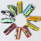 1:64有回力开门金属小铁皮车玩具 双层巴士 合金城市公共汽车玩具