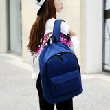 新款秋冬潮流双肩书包韩版旅行背包中学生包纯色时尚帆布简单女包