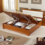 新品 骆飞高箱储物双人床 实木床 白色软包床特价1.8米家具2B016