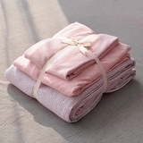 天竺棉四件套 日式简约良品针织纯棉 1.5米 1.8米 条纹无印四件套