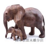 新款包邮缅甸紫檀木大象红木象风水象摆件木雕招财母子平安象特价