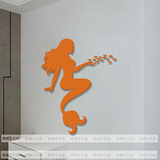 美人鱼3d亚克力玄关 客厅卧室浴室卫生间装饰立体墙贴防水贴贴画