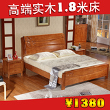全实木床中式家具雕花橡木床1.8米1.5米双人童床高箱储物床