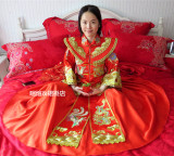 出租夏季新娘中式结婚古装喜服秀禾服新娘礼服唐装红色龙凤褂